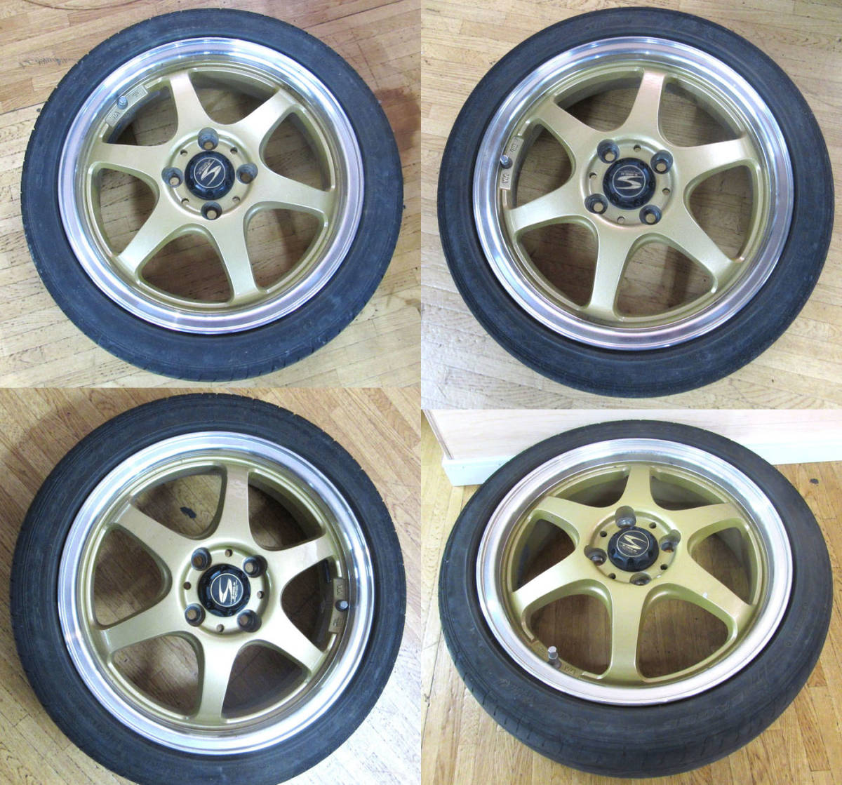 車 S-HOLD PCD100 4穴 5J+45 アルミホイール 軽自動車