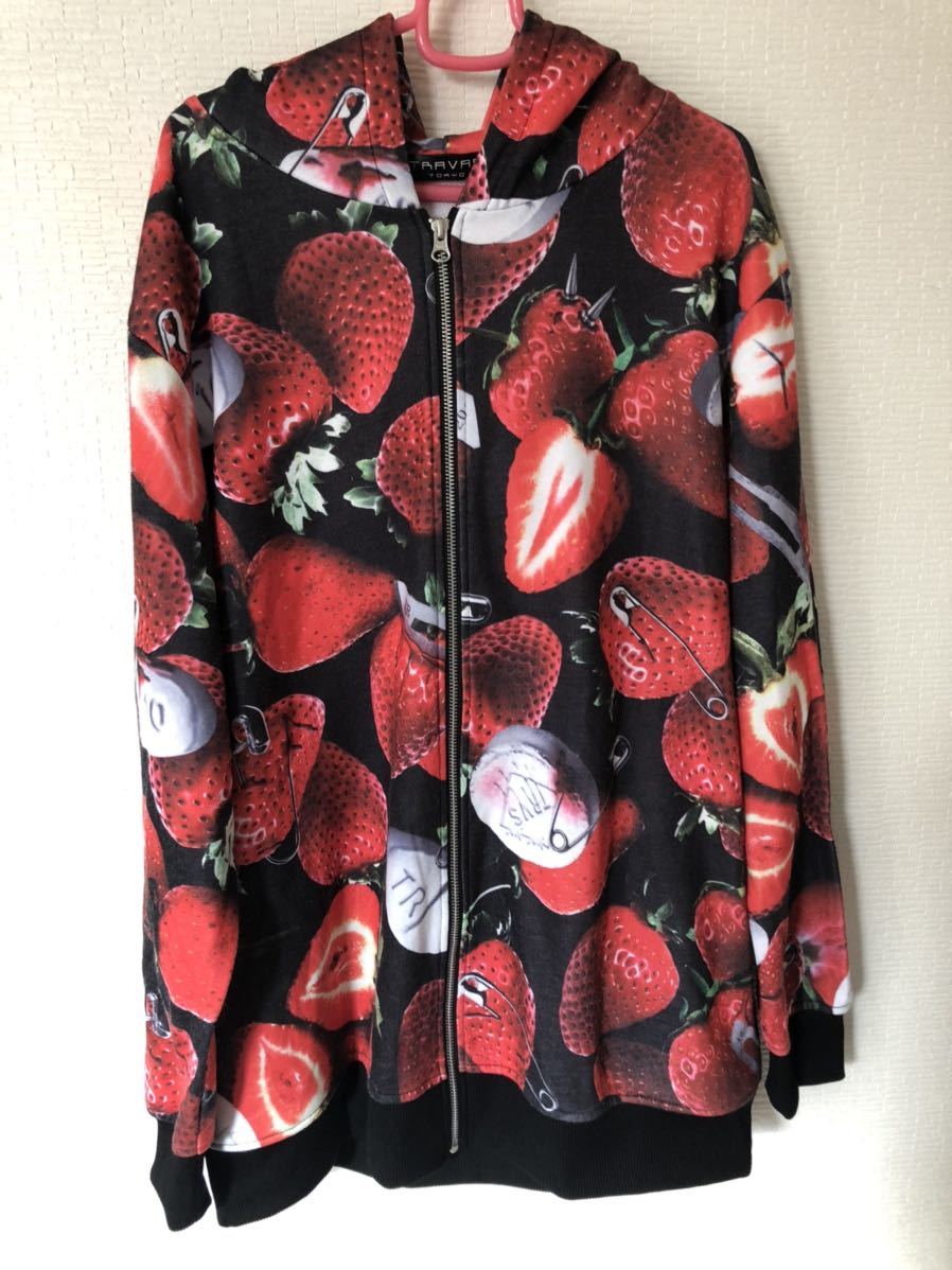 TRAVAS TOKYO パーカー ストロベリー いちご 苺 ジップ berry ホワイト 