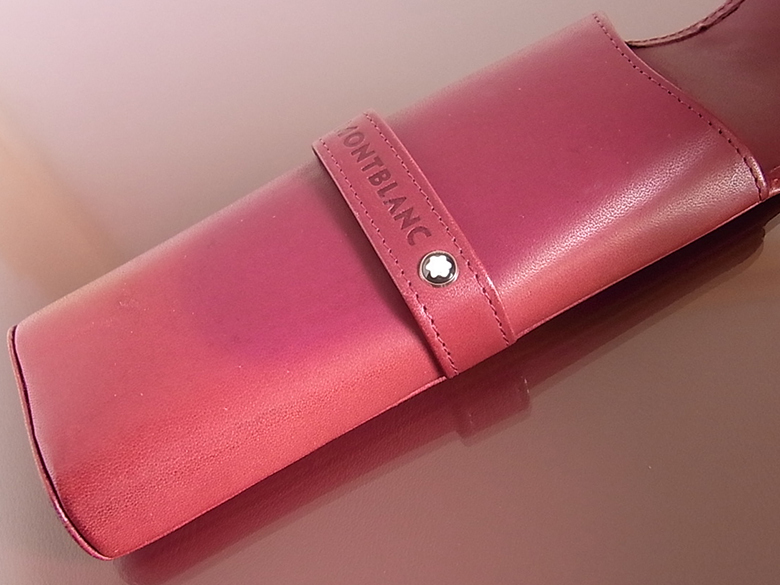 モンブラン ペンケース MONTBLANC ボルドー 2本差し 本革 希少