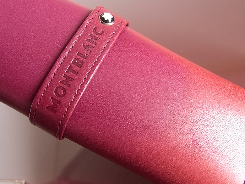 モンブラン ペンケース MONTBLANC ボルドー 2本差し 本革 希少