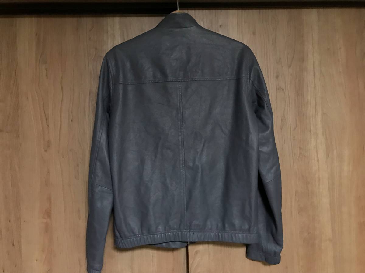 美品 高級 羊革 Theory セオリー レザージャケット ライダース グレー