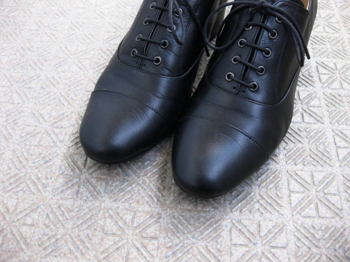 ☆MARGARET HOWELL☆ヒールパンプス☆黒☆レザー☆23.5cm☆レース 