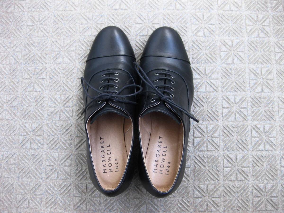☆MARGARET HOWELL☆ヒールパンプス☆黒☆レザー☆23.5cm☆レース 
