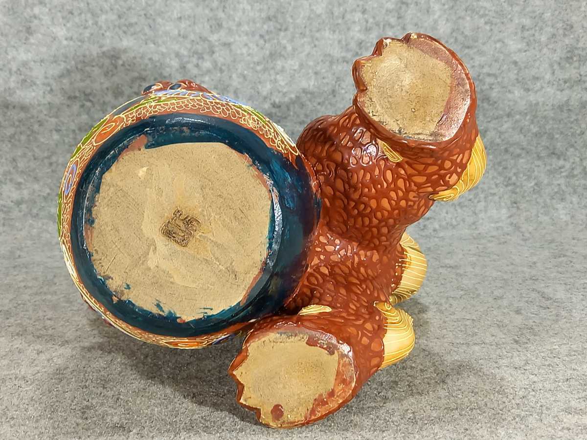 超激得，得価 九谷焼 幡山造 唐獅子 玉乗り獅子 玉獅子 置物 縁起物 高