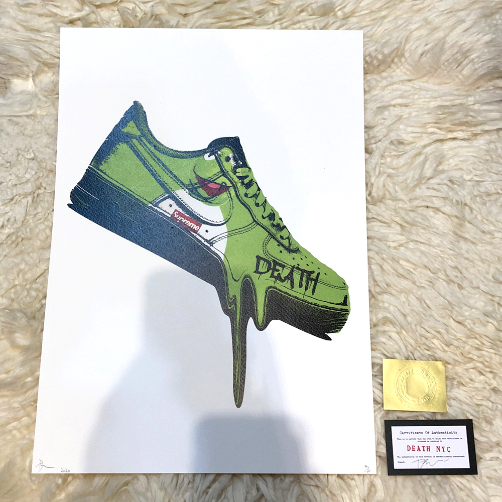 death nyc カーミット Death NYC Limited Ed LARGE Signed Graffiti