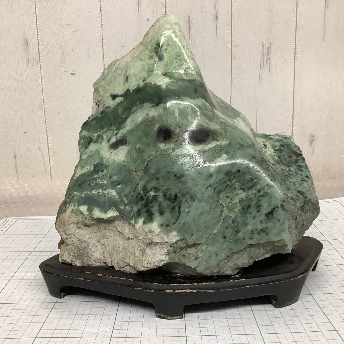 鑑賞石(遠山石) 水石 滝石 鑑賞石 盆石 盆栽 台座付き 滝石 水石 添景