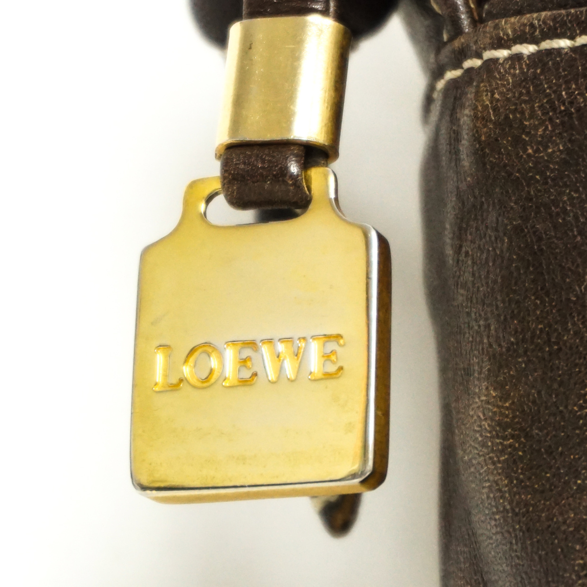 LOEWE / ロエベ | アナグラム スエード ワンショルダーバッグ | ライトブラウン/ダークブラウン | レディース LOEWE - LOEWE / ロエベ | アナグラム スエード ワンショルダーバッグ