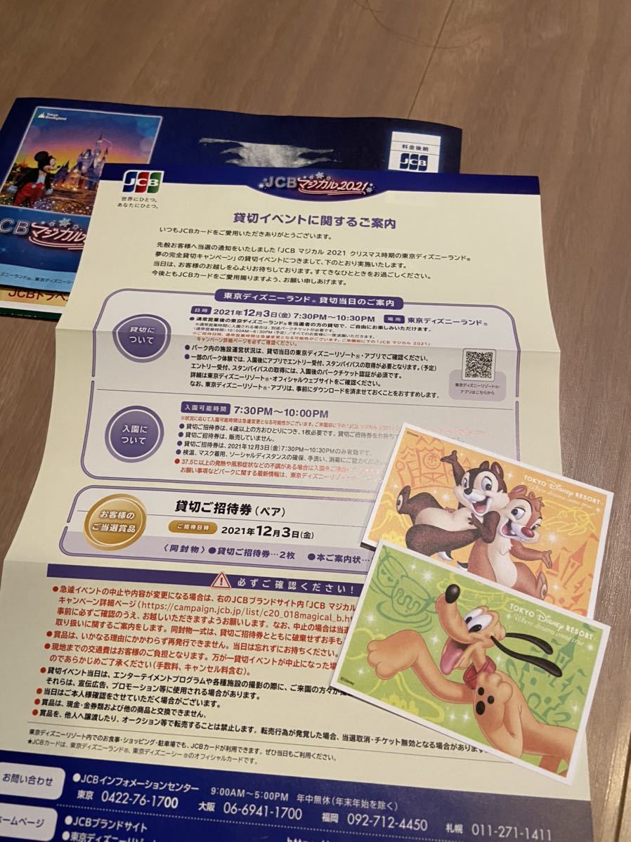 東京ディズニーランド ディズニー チケット 貸切 12月3日 ペア 2名 