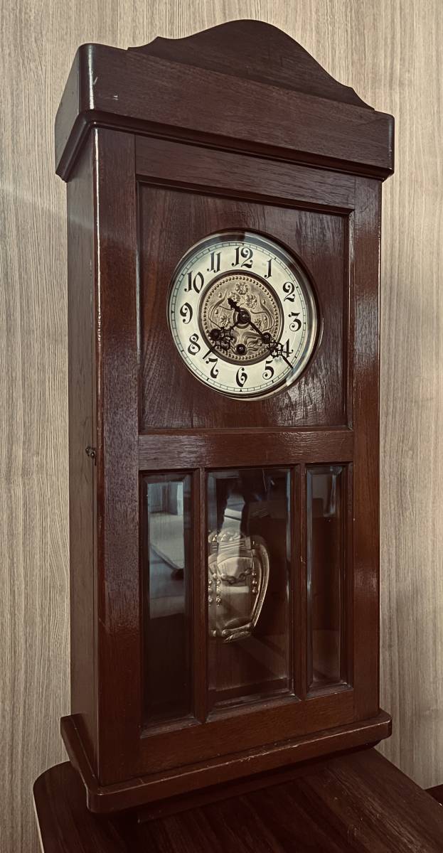 振り子時計 ゼンマイ式 掛け時計 アンティーク 古道具 昭和レトロ