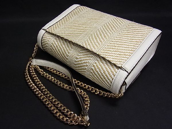1円□極美品□ MICHAEL KORS マイケルコース レザー G金具 チェーン 