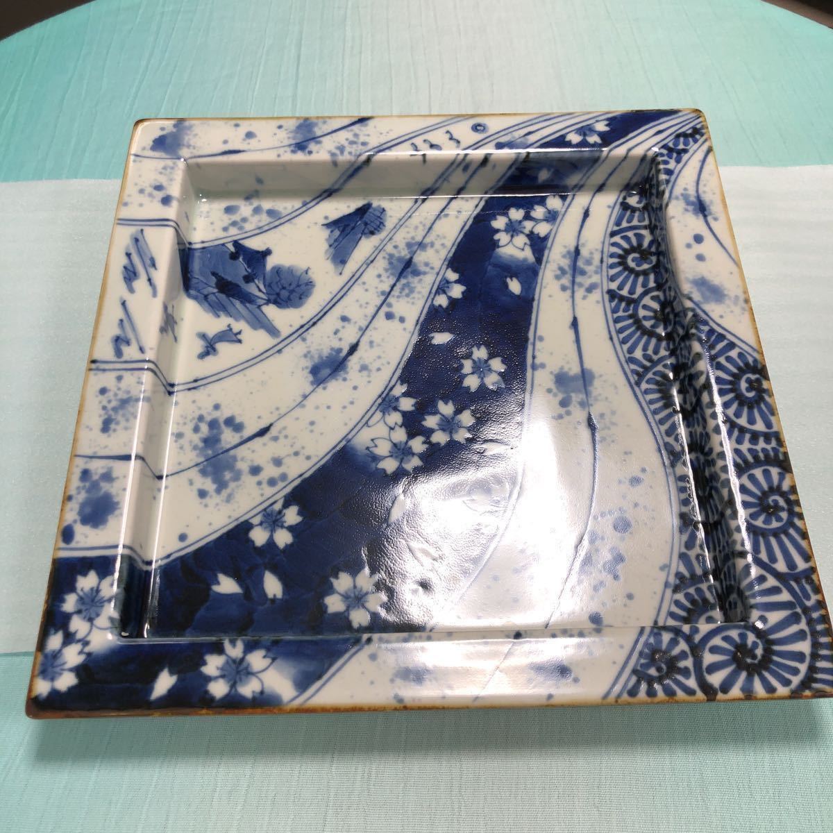 ☆真美☆k521 古川利男 作 氷裂貫入青磁ぐいみ酒盃 - 「古川」京焼