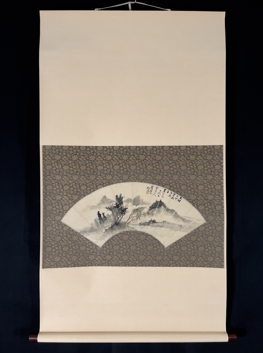 模写】吉】6584 羅清 羅雪谷 山水図 来舶画人 中国画 古画 掛軸 掛け軸