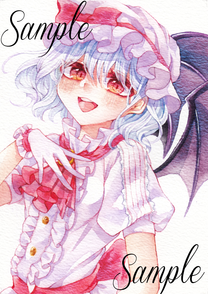 【特典あり】手描き1点もの原画 東方Project レミリア A4 水彩仕上げ 手描き同人イラスト◇東方project⁄レミリア・スカーレット 手描き