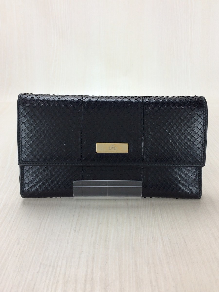 財布 ヘビ柄 ブランド GUCCI グッチ 長財布 パイソン レザー ブラック