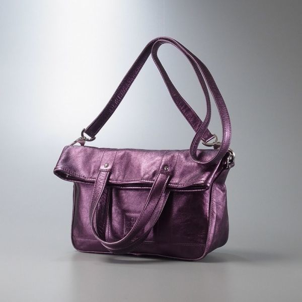 GJ2999*ロンシャン LONGCHAMP メタリックレザー 2way ハンドバッグ 
