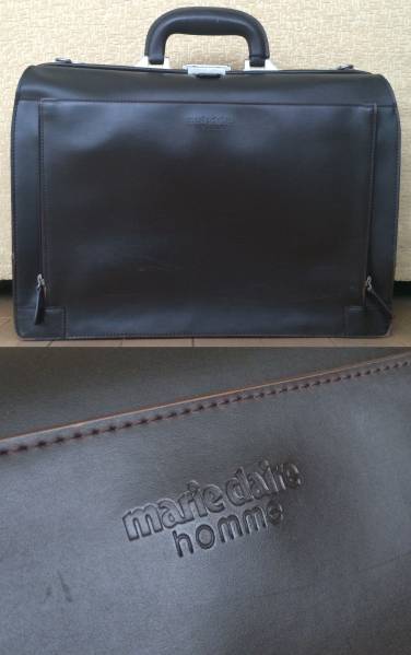 ACE製 marie claire homme ダレスバッグ 濃茶 鍵付 マチ