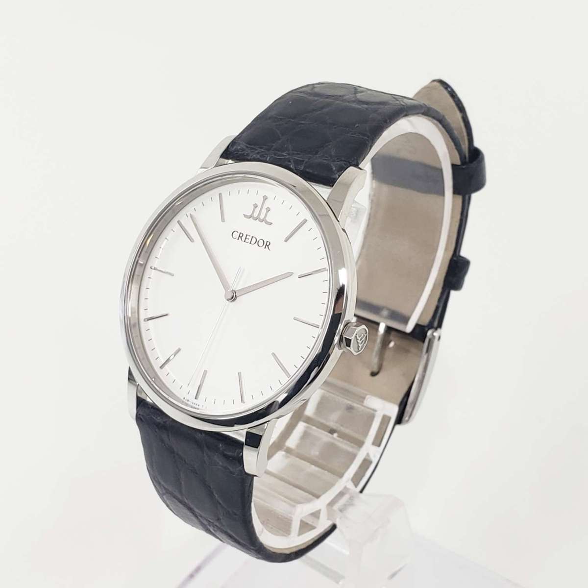 1円スタート】美品 SEIKO セイコー 8J81-0AH0 クレドール シグノ SS×革 