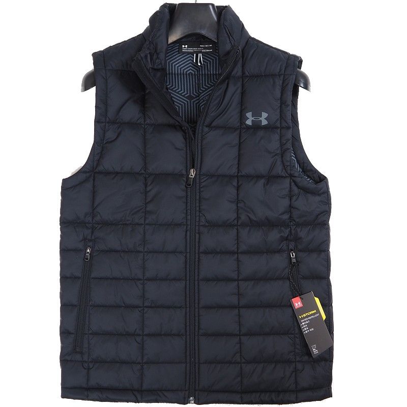 新品 アンダーアーマー 撥水加工 中綿 ベスト L メンズ 軽量 UNDER ARMOUR ゴルフ M106 ブラック