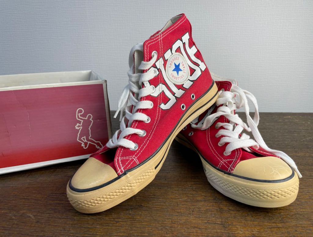 未使用 美品 24cm Shohoku Slamdunk Z3757 コンバースオールスター風 スニーカー スラムダンク ハイカット バッシュ 湘北 箱付 赤 靴 最安挑戦 スラムダンク