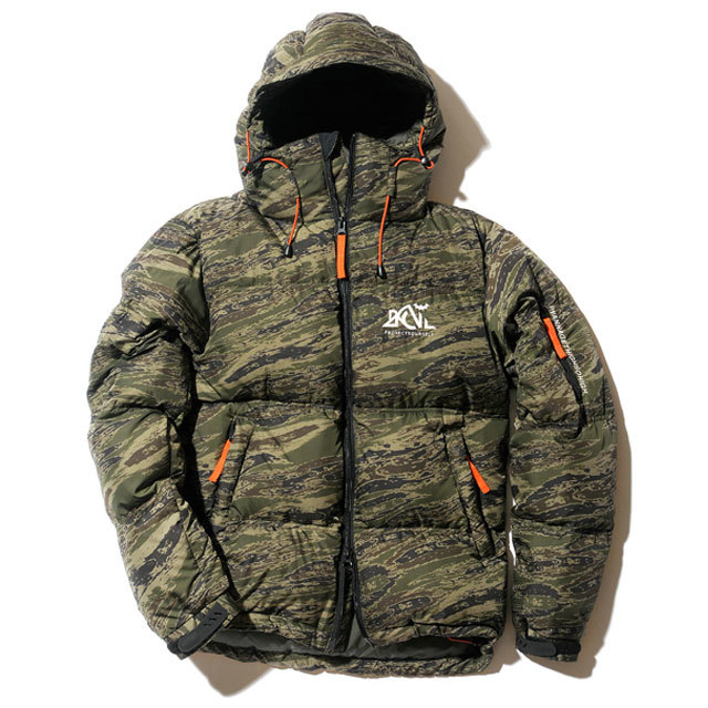 Back Channel バックチャンネル × NANGA フード 迷彩 ダウン ジャケット L