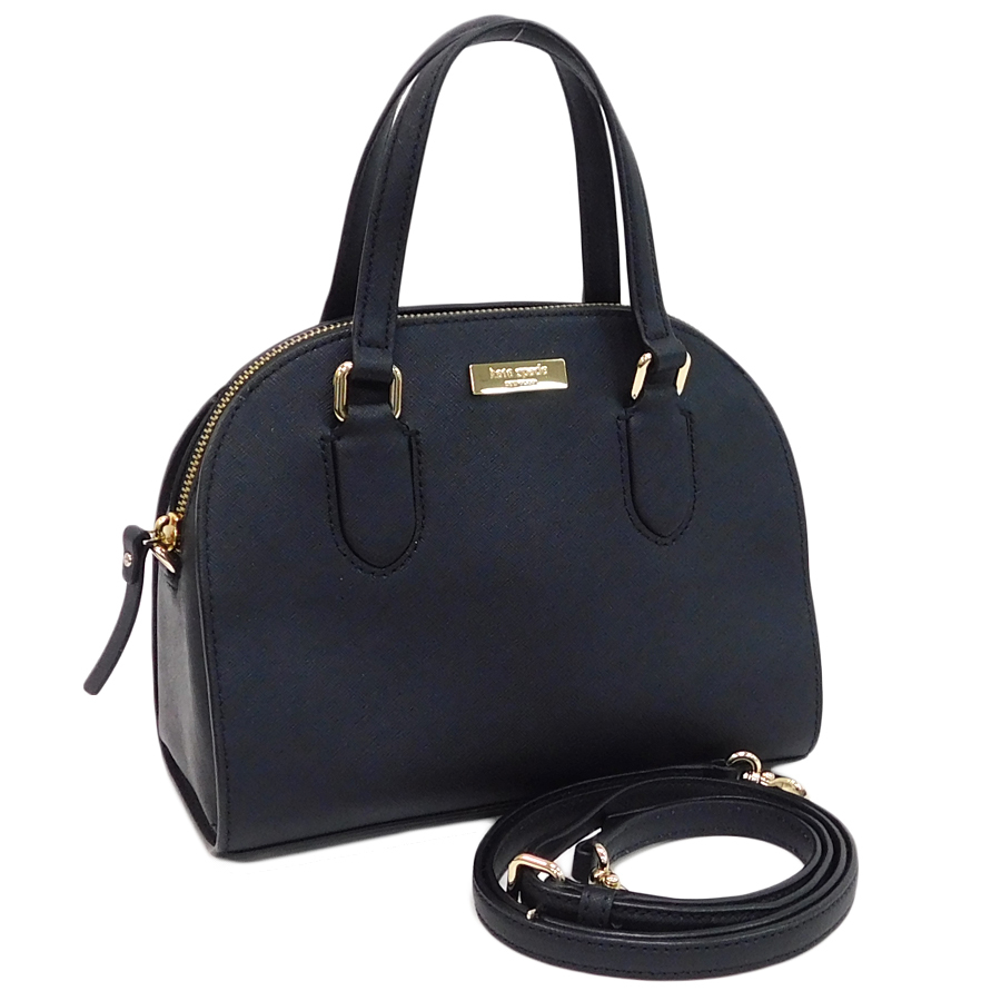 1円 ■ 極美品 ケイトスペード 2Wayバッグ WKRU5639 レザー ブラック系 肩掛け ｋate.spade ■ Bmre