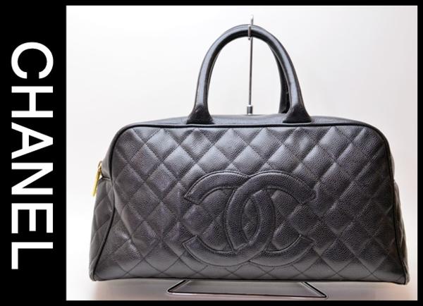 シャネルボストン　キャビアスキンココマーク CHANEL シャネル ボストンバッグ ココマーク キャビアスキン - 2WAY