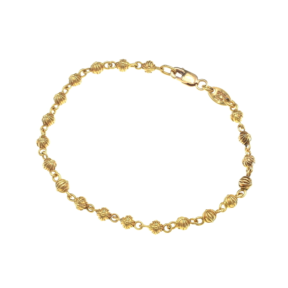 クロムハーツ 22K タイニー ビーズチェーン ブレスレット ゴールド