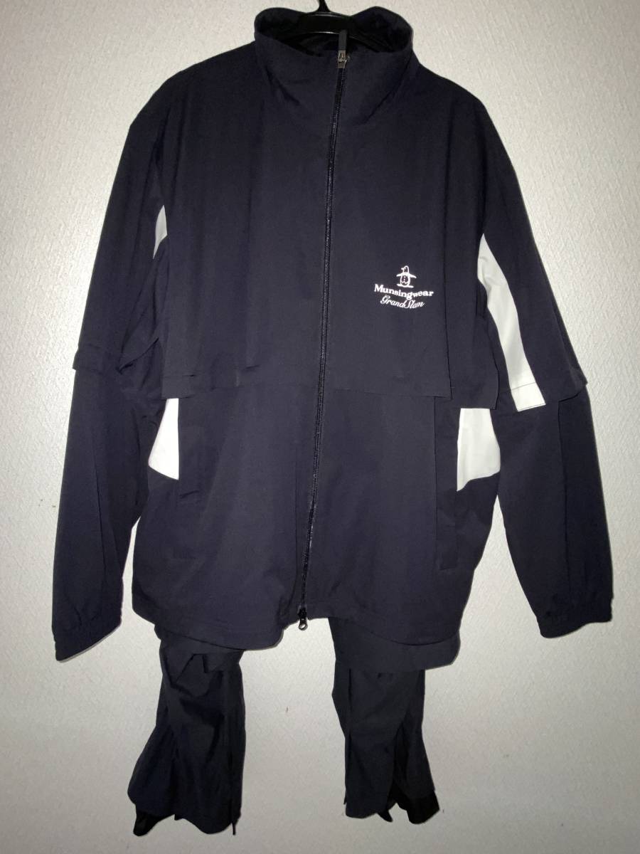 新品未使用 マンシングウェア グランドスラム MUNSING WEAR Munsingwear マンシングウェア グランドスラム レインウェア 上下 黒