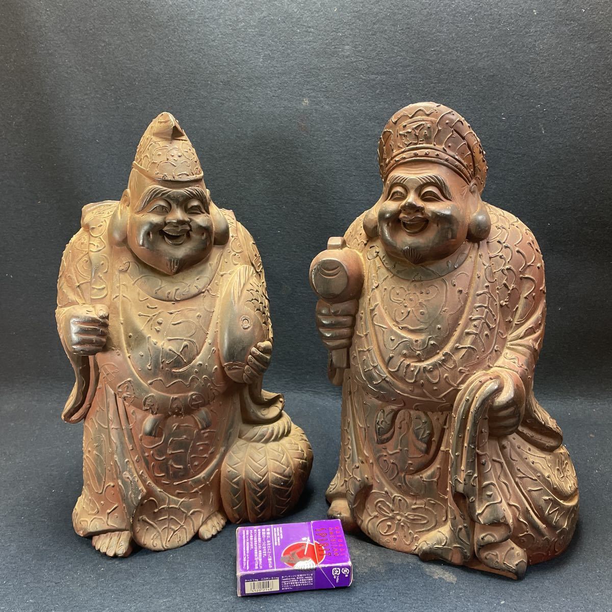 大黒天 七福神 恵比寿 置物 恵比寿様 縁起物 大黒様 商売繁盛 木彫り