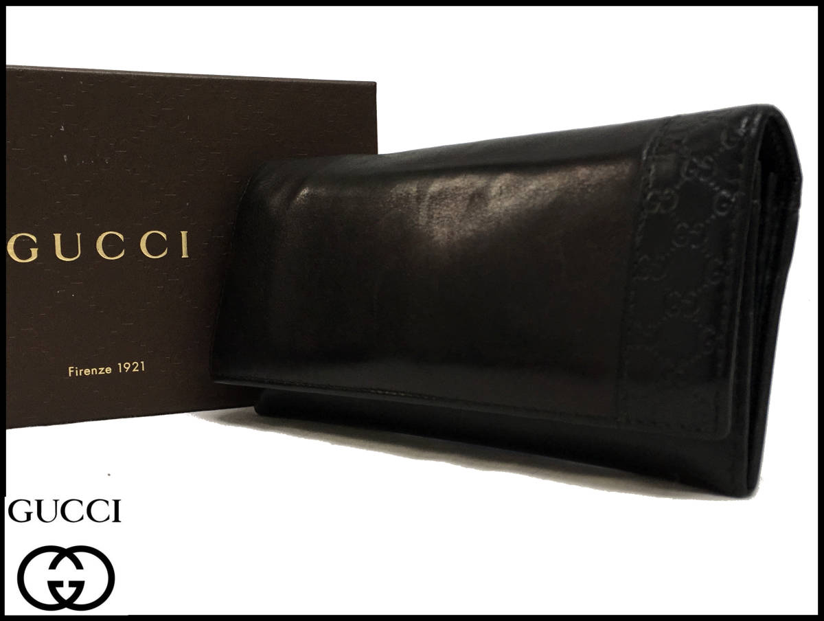 新作，人気セール 良好品 GUCCI グッチ シマ 二つ折り 長財布 メンズ ブラック 256434(男性用財布)｜売買されたオークション情報、yahooの商品情報をアーカイブ公開 - オークファン 服飾小物