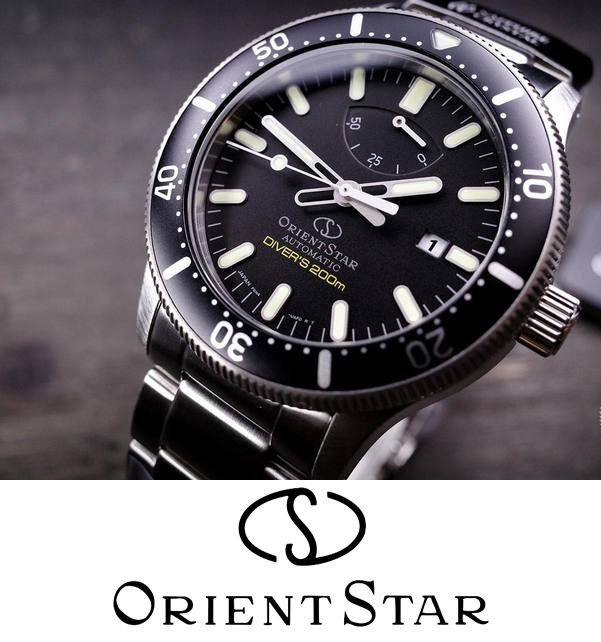 【1円新品正規品】オリエントスターORIENT STARスポーツアウトドアキャンプ【200m空気潜水用防水】自動巻きメンズダイバー腕時計ブラック ダイバー オリエントスター ORIENT チタン製ダイバーズやオーロライメージのセミスケルトンなど 国産時計\u201cオリエントスター\u201d新作人気のニュアンスカラーなど、自社製 Star
