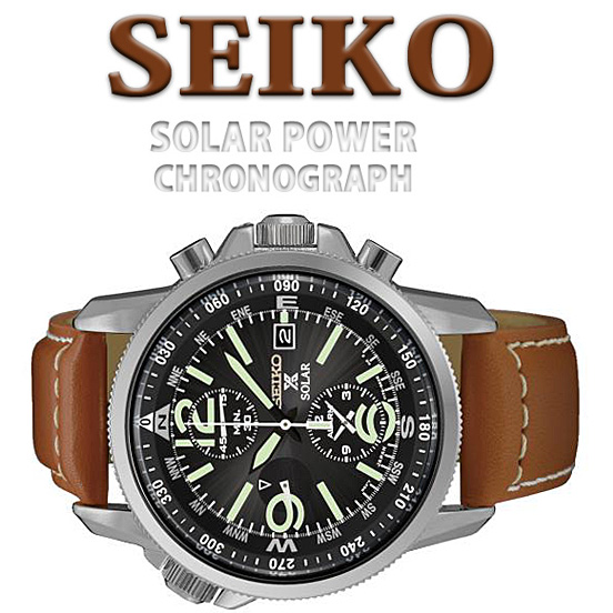 1円×2本 逆輸入セイコー ソーラー100m防水パイロットミリタリー