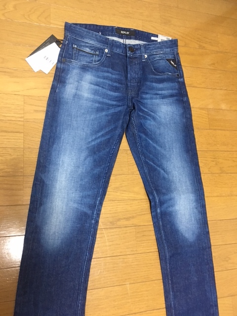 新品 タグ付 REPLAY リプレイ ジーンズ レーザー デニム パンツ GROVER W28 サイズ 10.5 OZ DEEP BLUE INDIGO