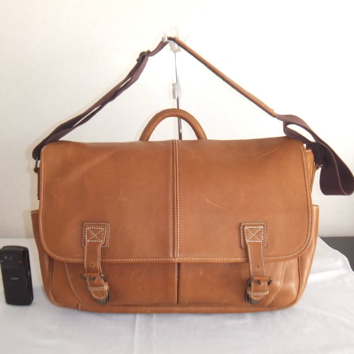 LLbean LLビーン オールレザー 本革 ショルダーバッグ レインカバー 