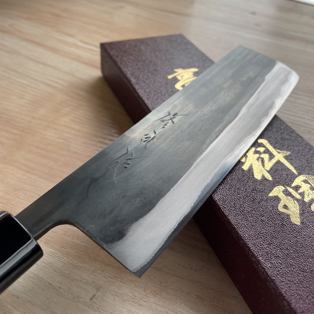 新春セール 修司作 ステンレス割込青紙 菜切包丁 165mm 5.5寸 外山