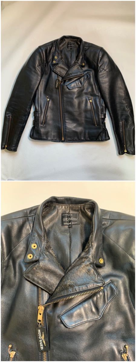 GE/NOIL ジェノイル カウレザー ライダースジャケット シングル ダブル 