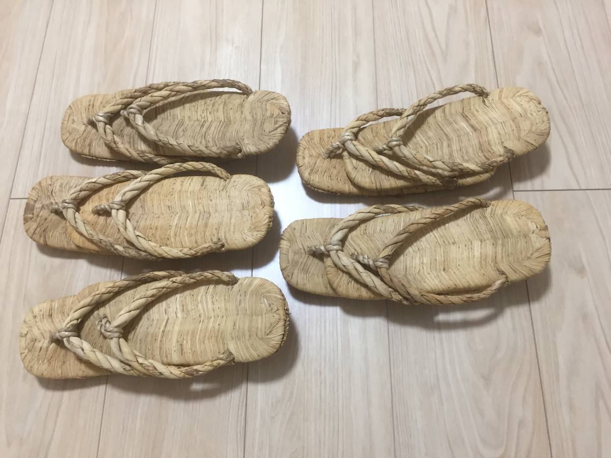 わらじ 露地草履 草鞋 | 日本製 わらぐつ 雪沓 わらじ掛け 5足まとめて