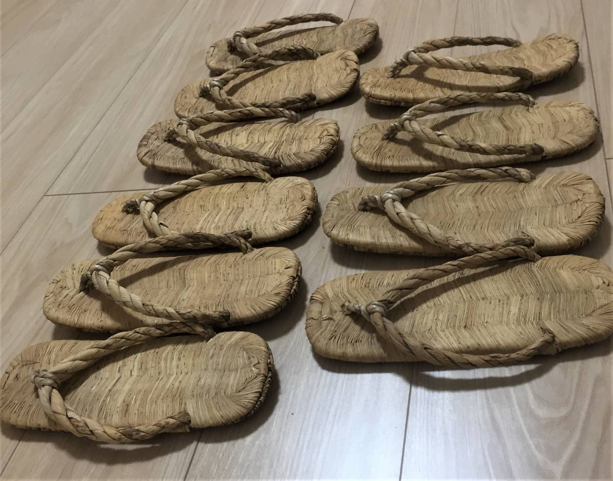 わらじ 露地草履 草鞋 | 日本製 わらぐつ 雪沓 わらじ掛け 5足まとめて