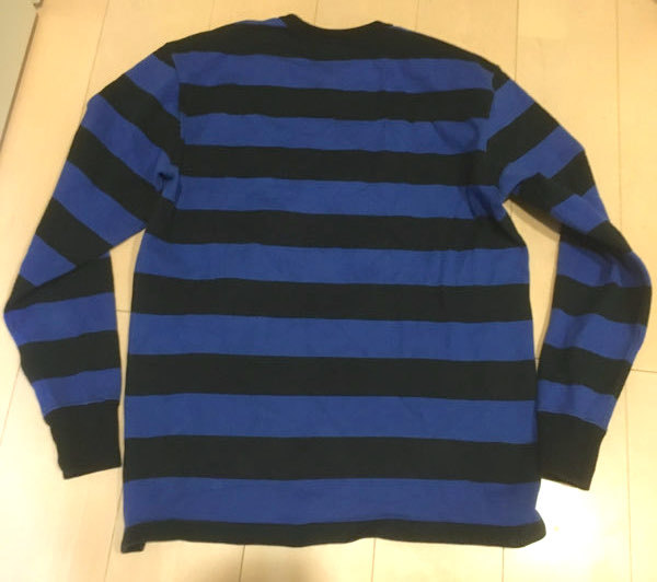 アイアンハート/IRON HEART/ヘビーウエイト/青黒ボーダー長袖Tシャツ/XL
