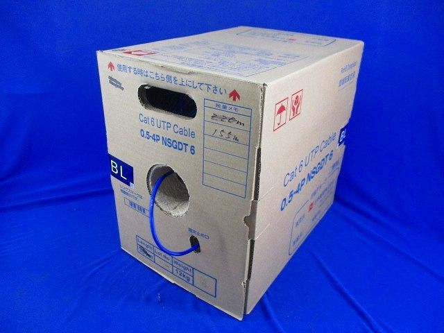 冨士電線 Cat6 LANケーブル（300m巻） TPCC6 0.5mm x 4P 薄青 TPCC6 0.5
