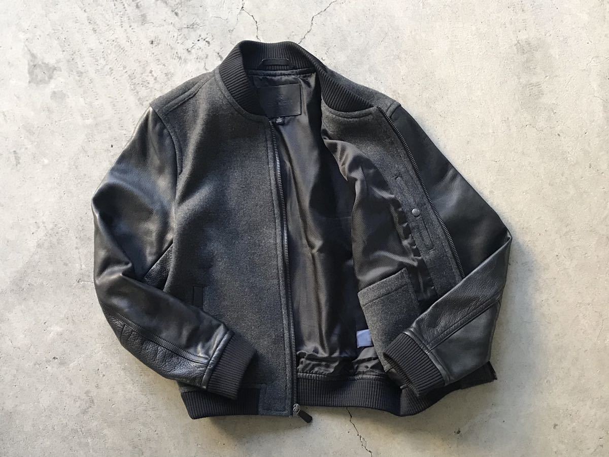 美品　COACH　コーチ　ウール　レザー　ボンバージャケット　スタジャン　本革 コーチ COACH スタジャン ジャケット レザー メンズ COACH コーチ
