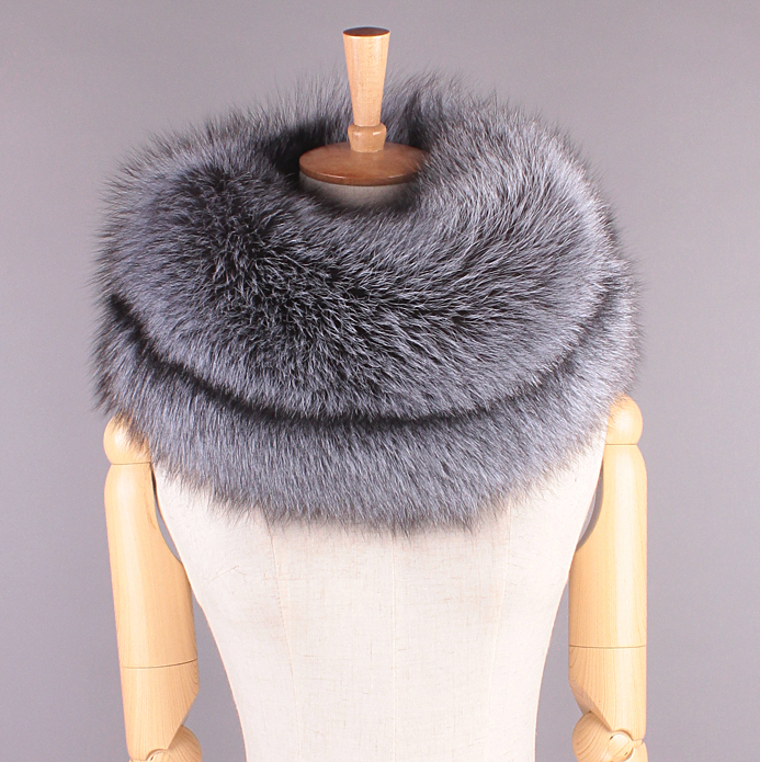 新品限定☆豪華シルバーフォックスを両面で使ったネックウォーマー/ 毛皮ファー 新品 限定☆豪華シルバーフォックスを両面で使ったネックウォーマー