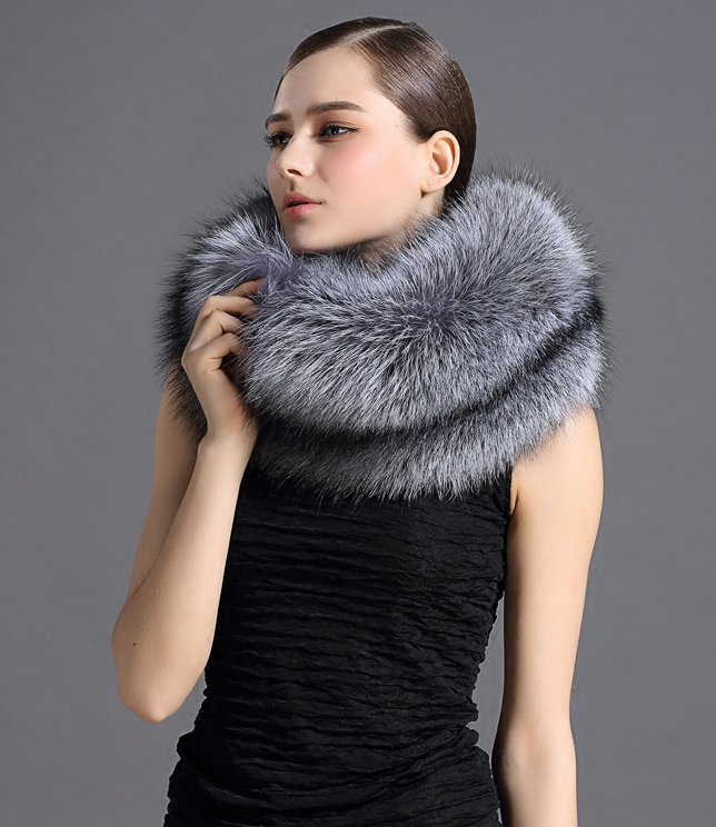 新品 限定☆豪華シルバーフォックスを両面で使ったネックウォーマー