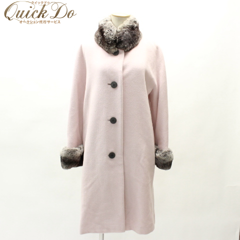 売切 FOXEY BOUTIQUE 襟袖総チンチラファー毛皮ロングコート F