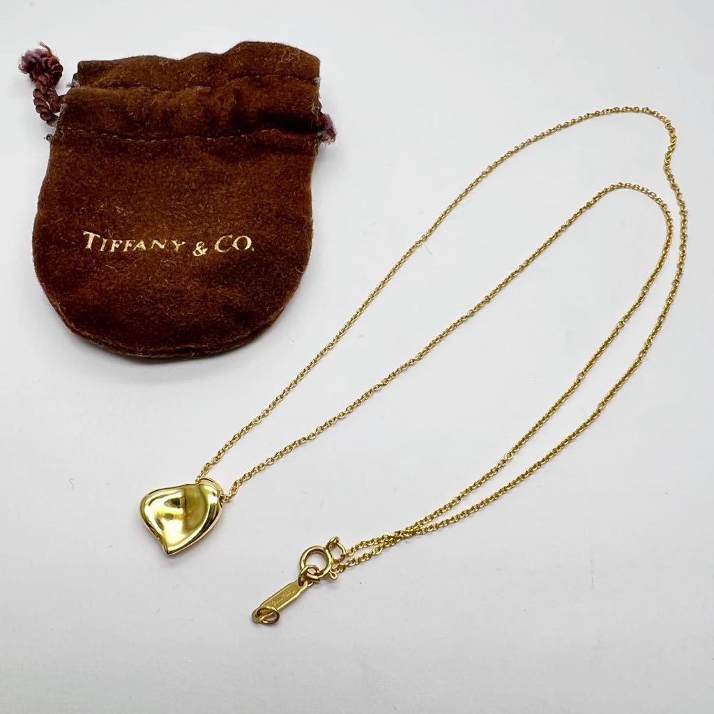 爆買い，大人気 ティファニー TIFFANY&Co. カーブドハート ネックレス 750 K18 YG レディース ゴールド 保存袋付き 4.5g(イエローゴールド)｜売買されたオークション情報、yahooの商品情報をアーカイブ公開 - オ ネックレス