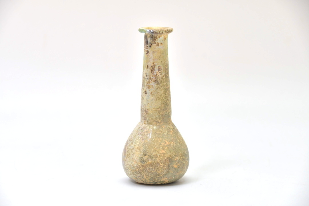 393 ローマンガラス 香油瓶 銀化瓶 古代ローマ時代○ 小瓶 花瓶 壺 