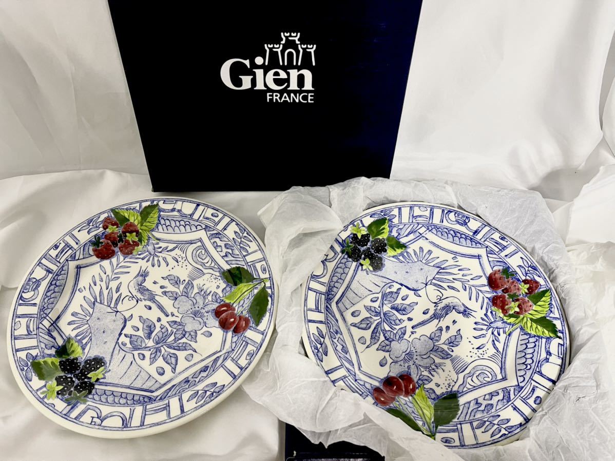 山*り様 Gien ジアン OiseauBleu オワゾブルー プレート6枚セッ 山*り