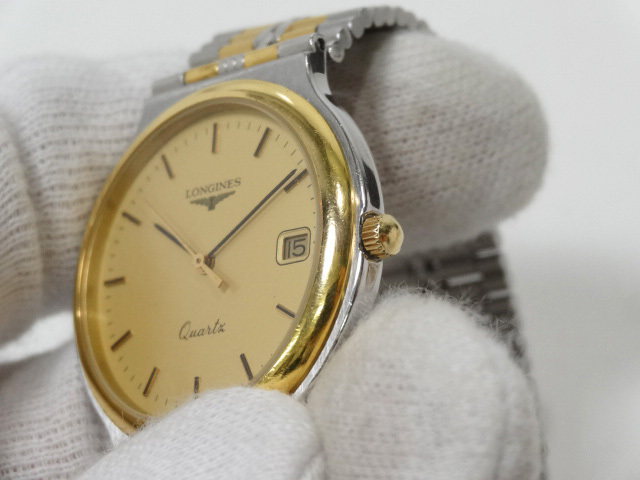 ロンジン フラッグシップ LONGINES メンズ腕時計 SS×GP L4.274.4.57.6