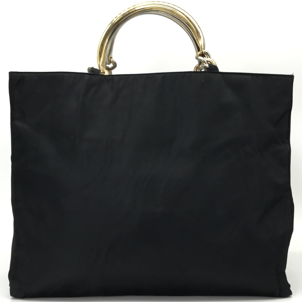 M1802 1円 良品 PRADA プラダ ナイロン ロゴプレート ゴールド 