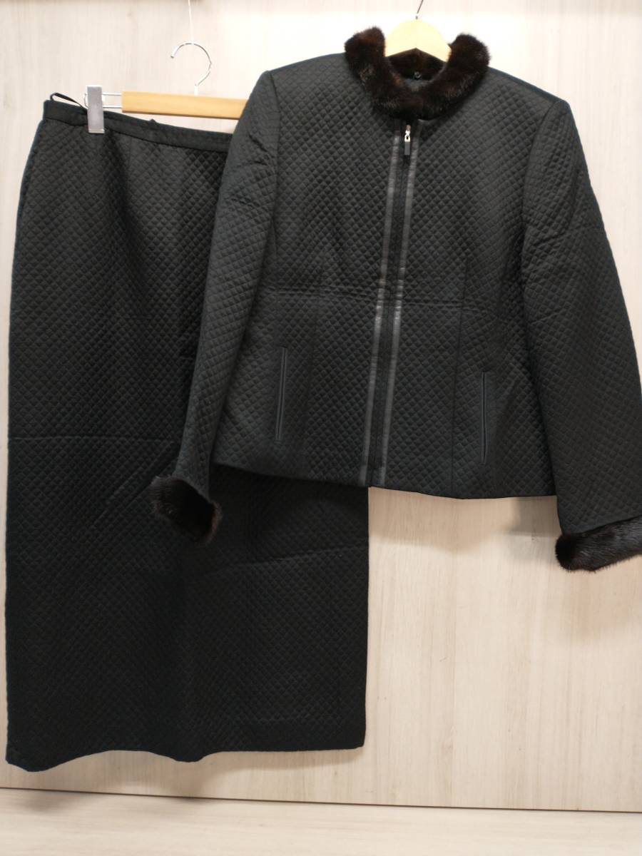 Leilian レリアン セットアップ キルティングジャケット スカート 13号  